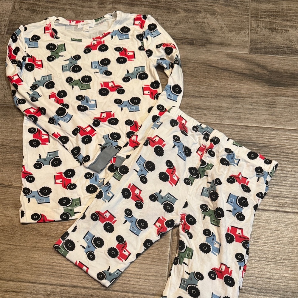 Angel Dear Kids Pajama Set with Red and Blue Truck Print